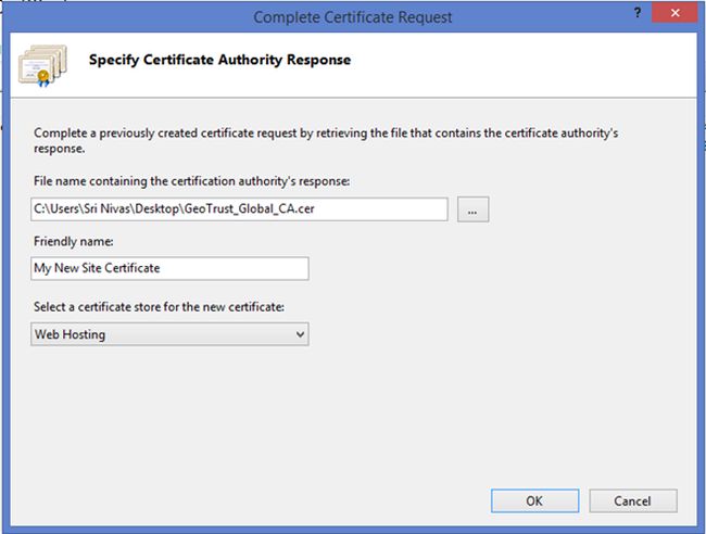 specify certificate authority